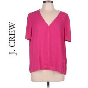 J. CREW, Pink short sleeve v-neck lightweight blouse